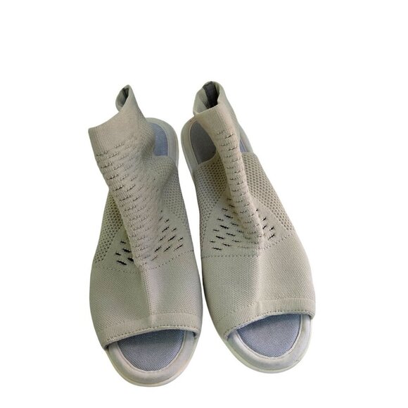 Bernie Mev Josephina Ivory Mesh Pull On Wedge Shoes Size 37 - Picture 3 of 7